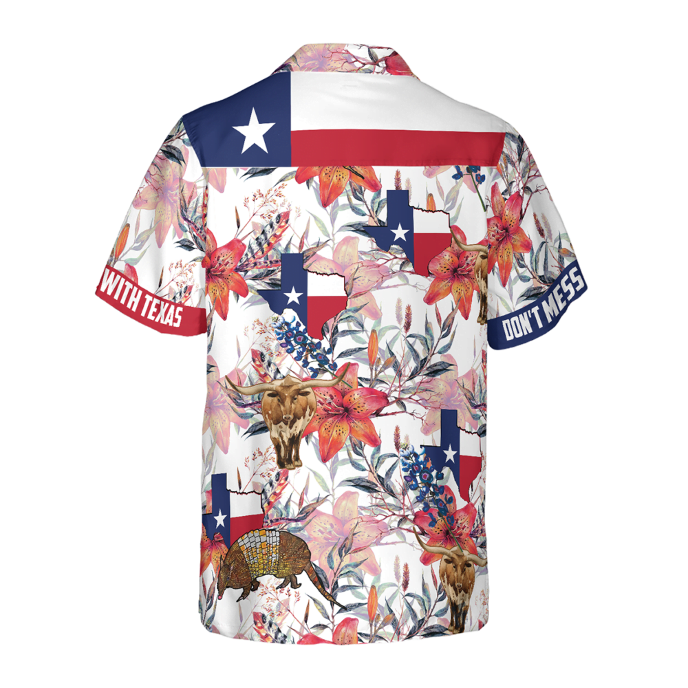 Texas Longhorn Bluebonnet And Armadillo Hawaiian Shirt