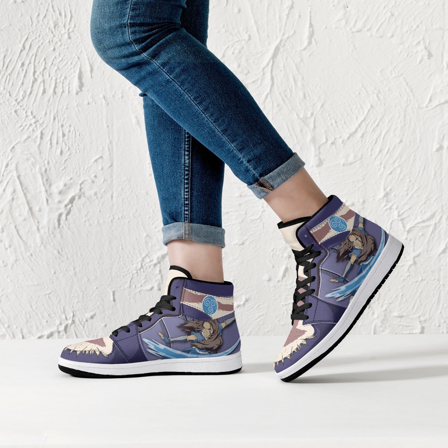 Aang and Katara Avatar Mid 1 Basketball Shoes