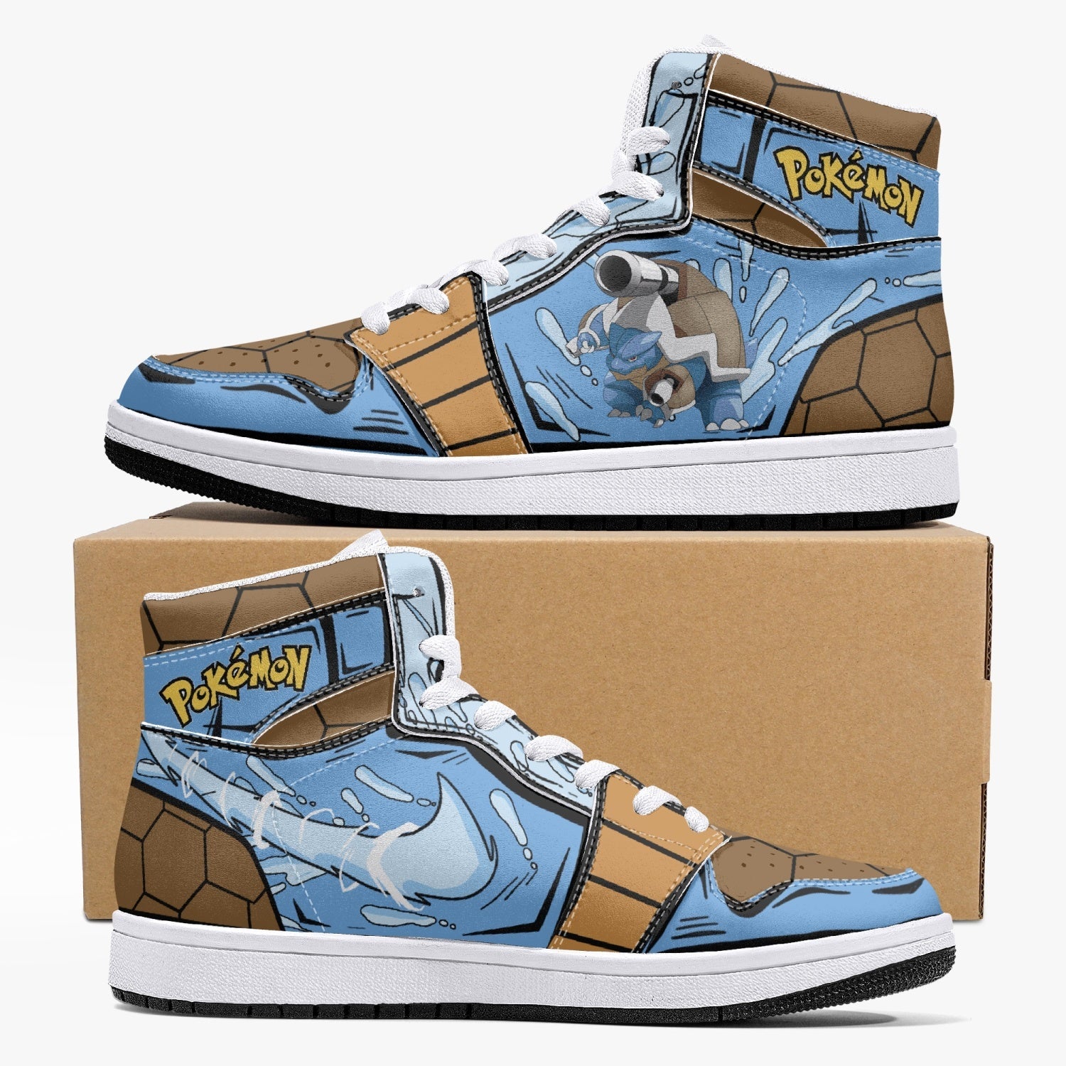 Blastoise Pokemon Mid 1 Basketball Shoes