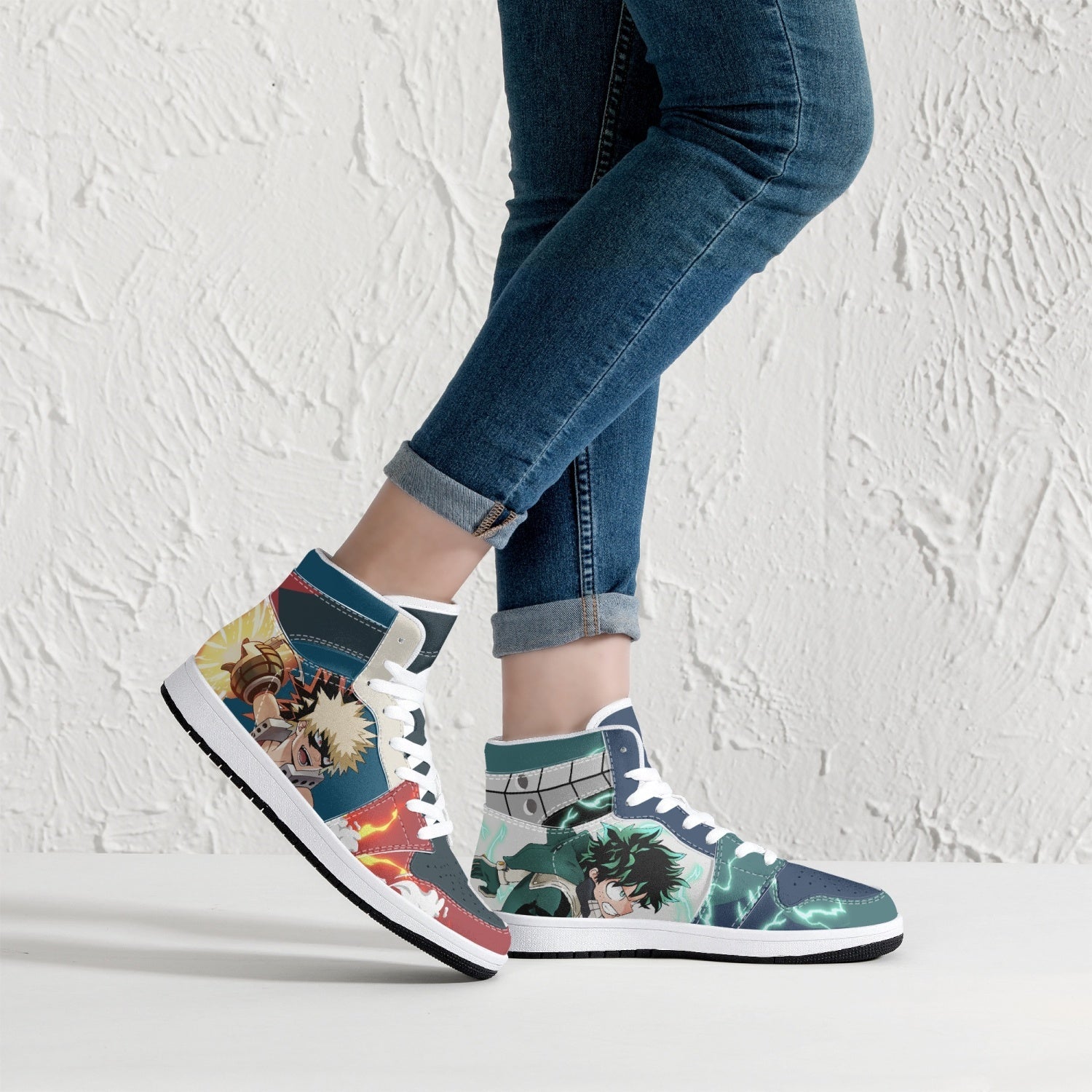 Deku and Bakugo My Hero Academia Mid 1 Basketball Shoes