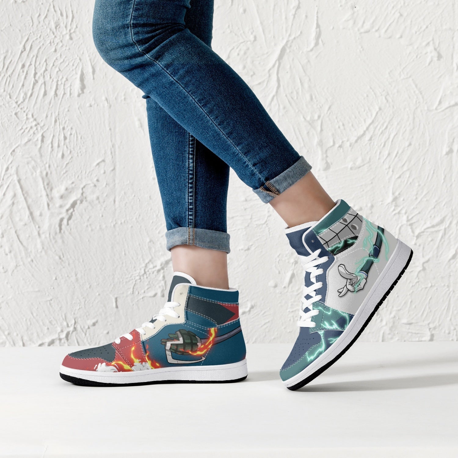 Deku and Bakugo My Hero Academia Mid 1 Basketball Shoes