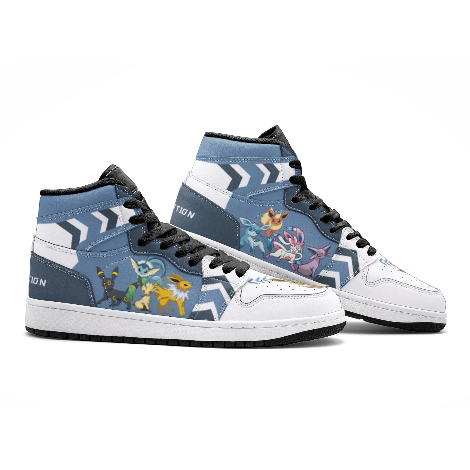 Eevee Evolution Pokemon Mid 1 Basketball Shoes