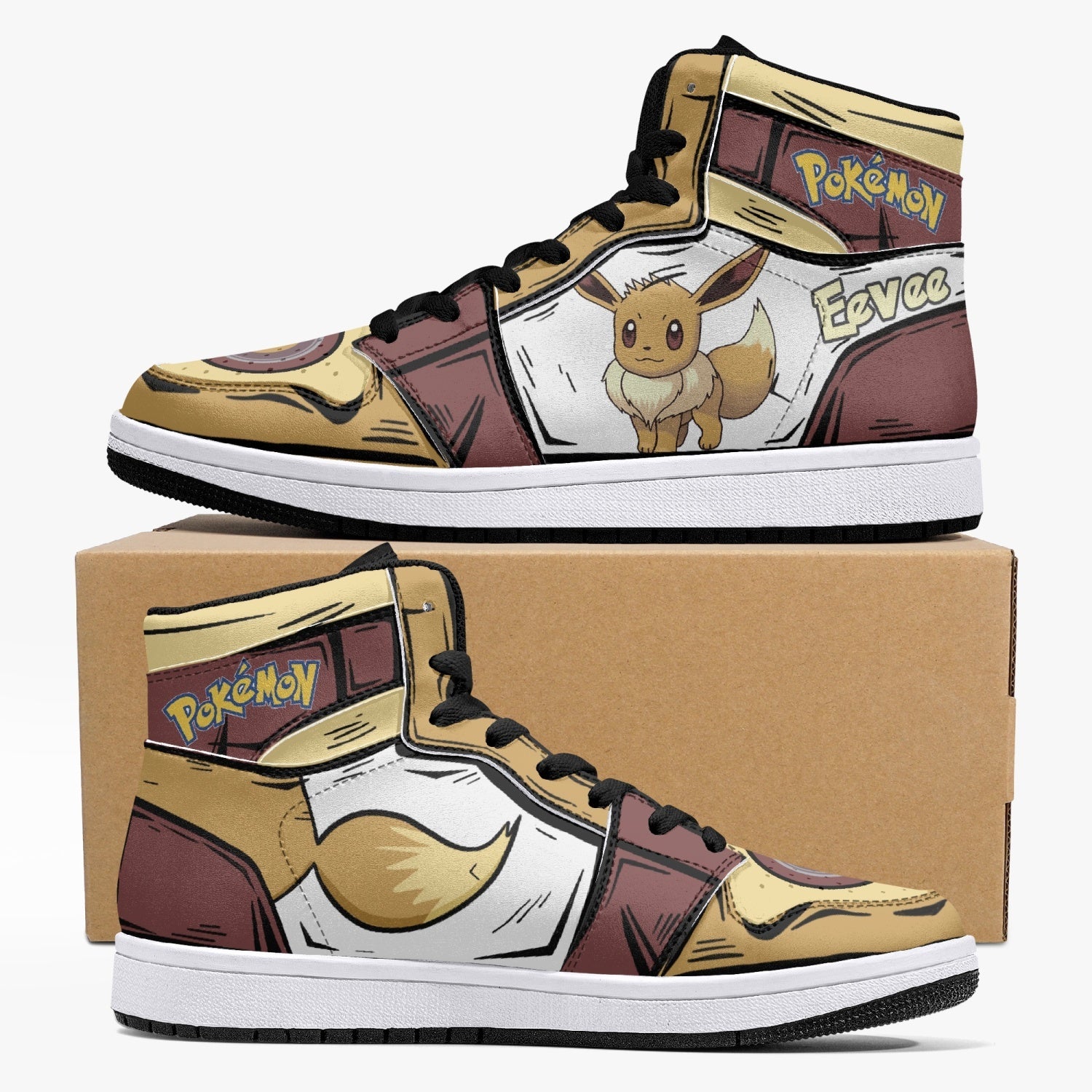 Eevee Pokemon Mid 1 Basketball Shoes