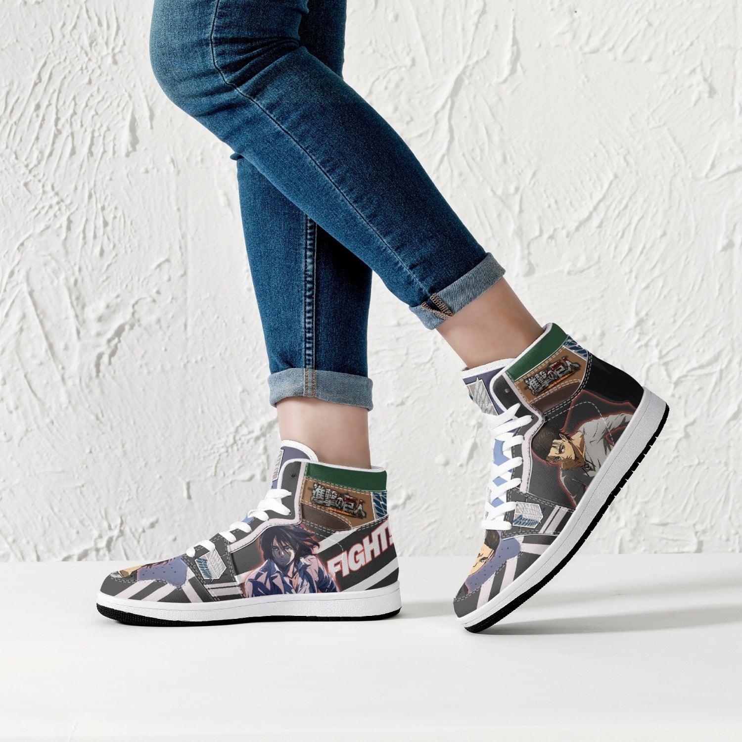 Eren Yeager Timeskip Attack on Titan Mid 1 Basketball Shoes