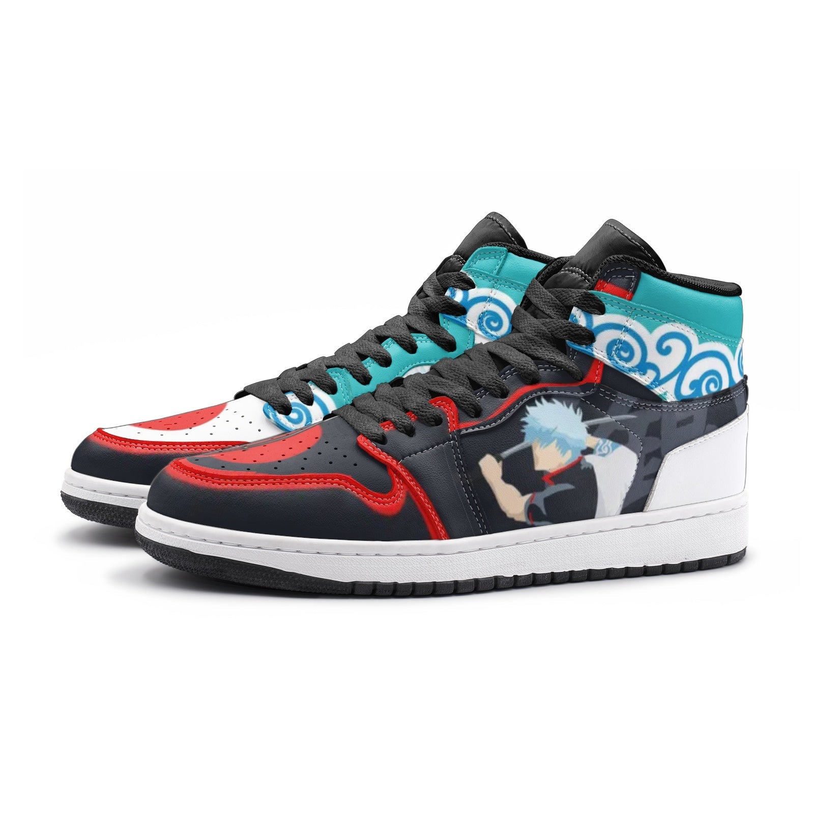 Gintoki Kimono Pattern Gintama Mid 1 Basketball Shoes