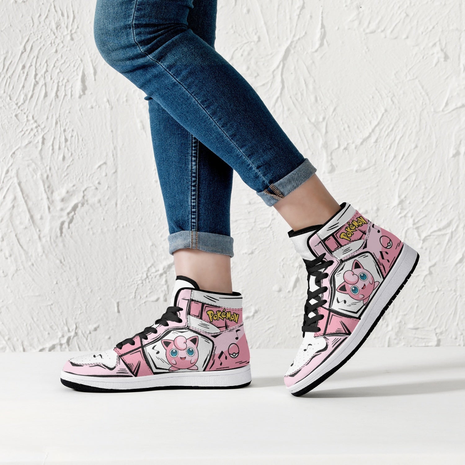 Jigglypuff Pokemon Mid 1 Basketball Shoes