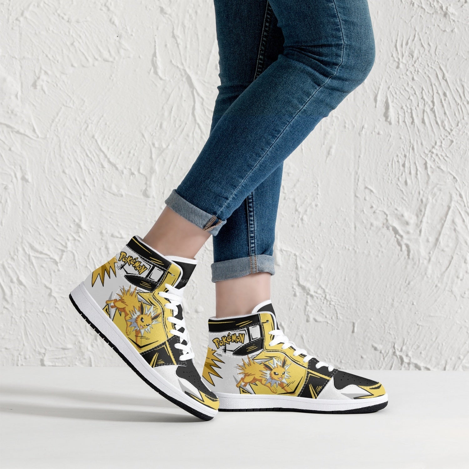 Jolteon Pokemon Mid 1 Basketball Shoes