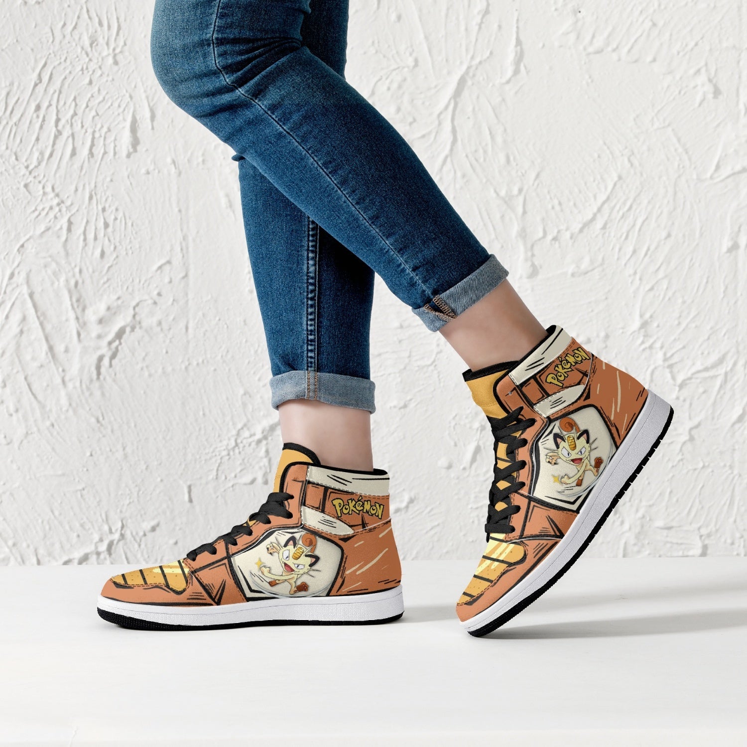 Meowth Pokemon Mid 1 Basketball Shoes