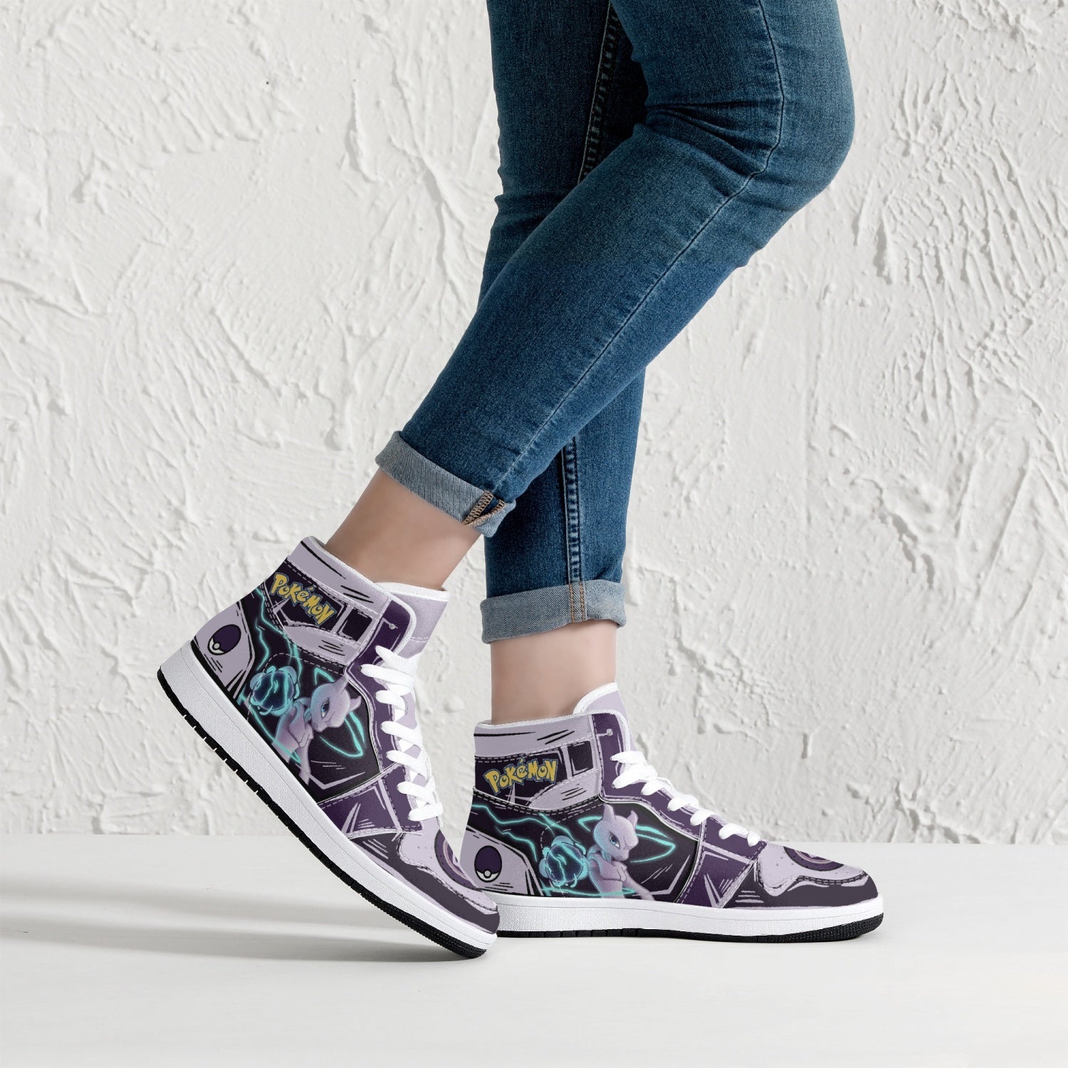 Mewtwo Pokemon Mid 1 Basketball Shoes