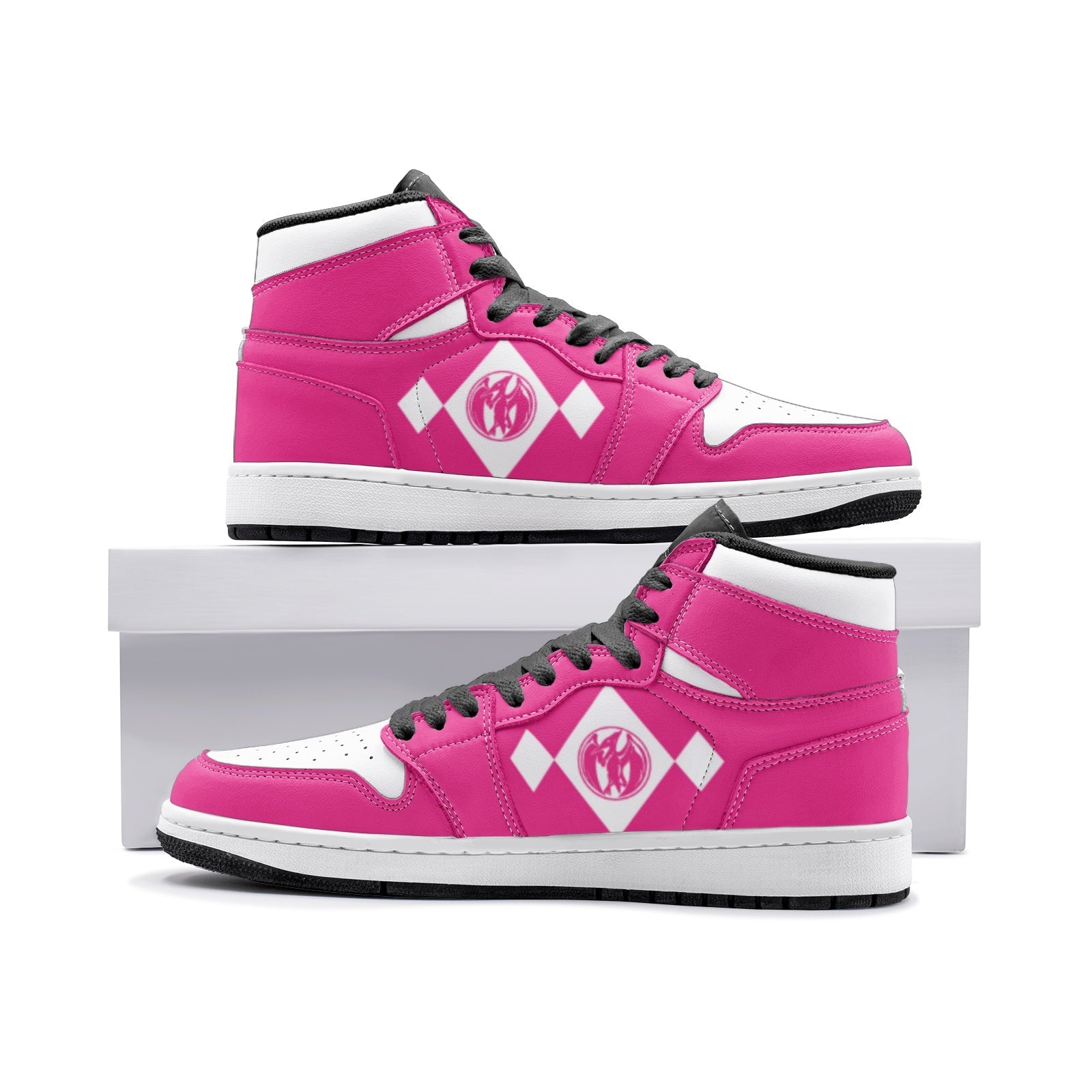 Power Rangers Pink V2 Mid 1 Basketball Shoes