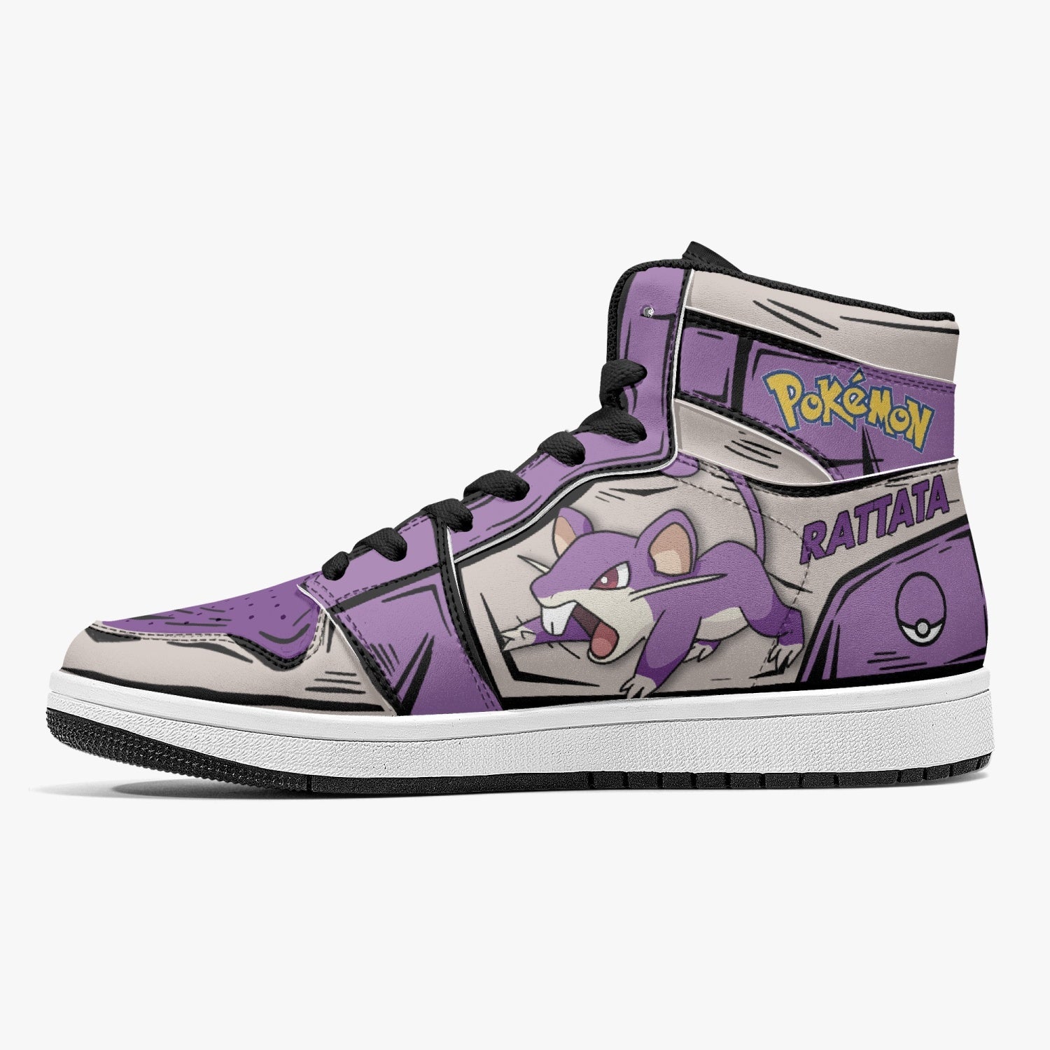 Rattata Pokemon Mid 1 Basketball Shoes