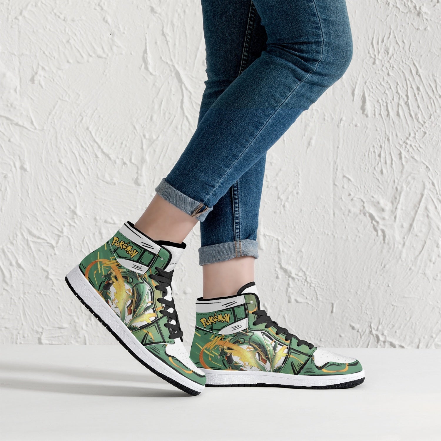 Rayquaza Pokemon Mid 1 Basketball Shoes