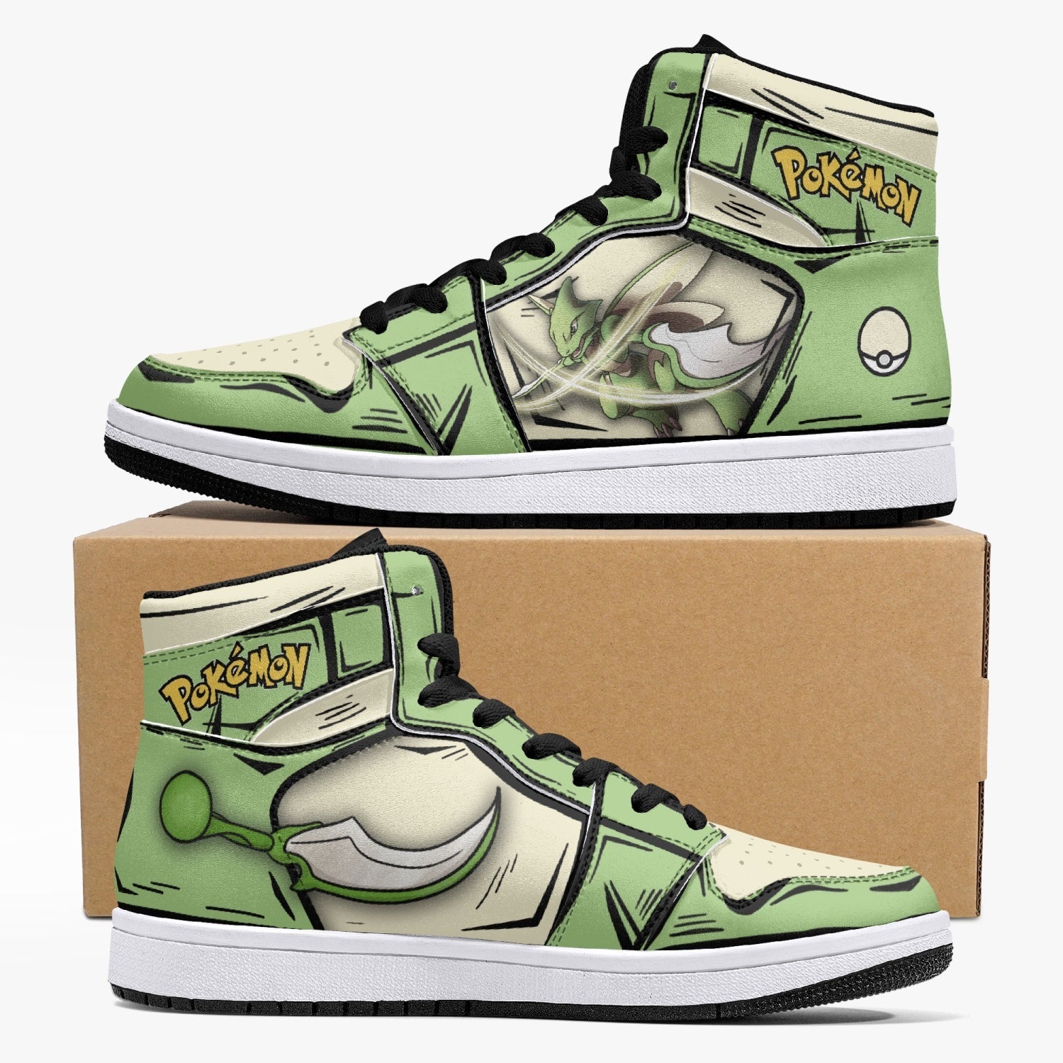 Scyther Pokemon Mid 1 Basketball Shoes