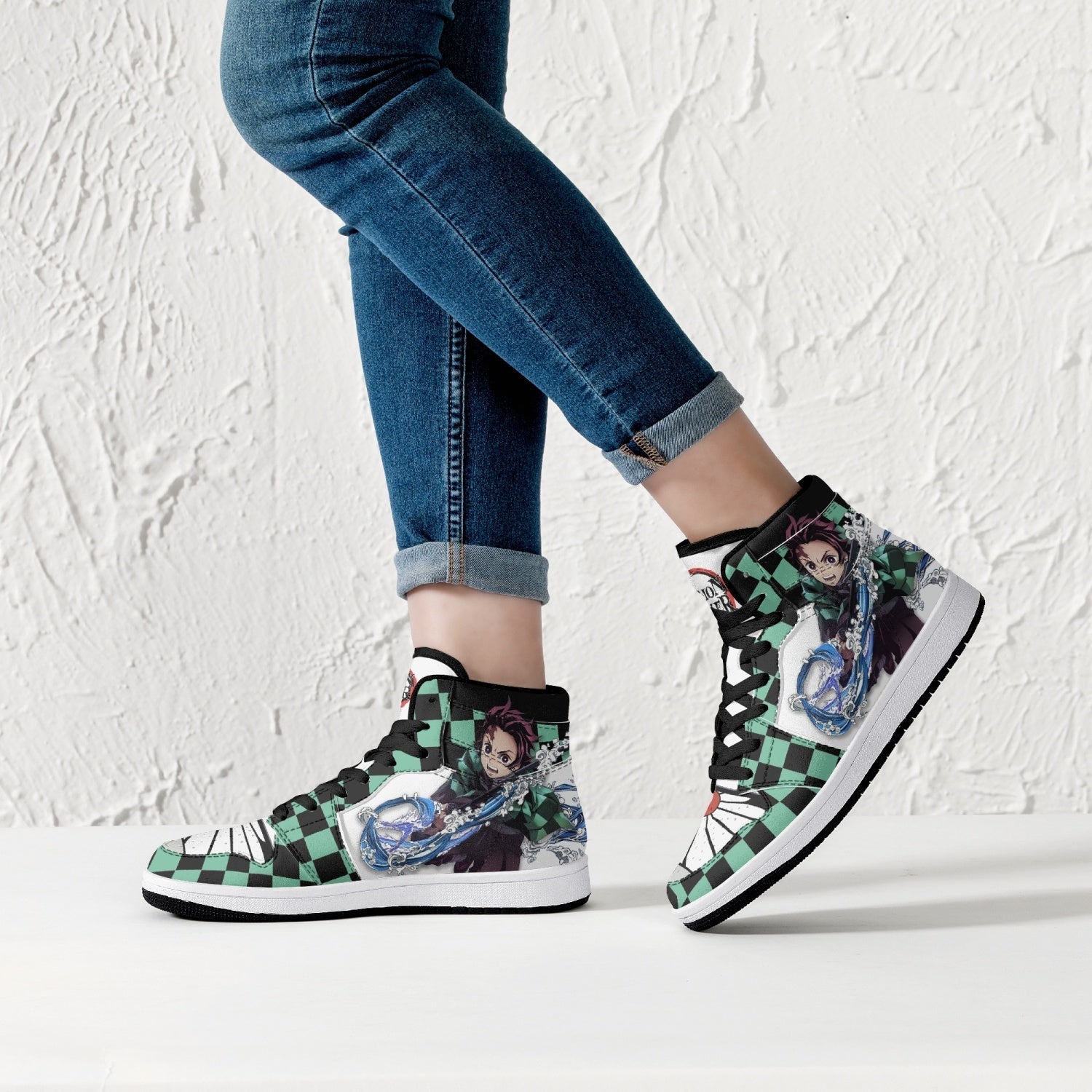 Tanjiro Kamado Water and Sun Breathing Demon Slayer Mid 1 Basketball Shoes