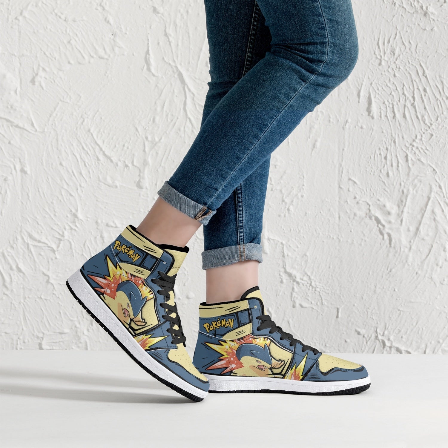 Typhlosion Pokemon Mid 1 Basketball Shoes