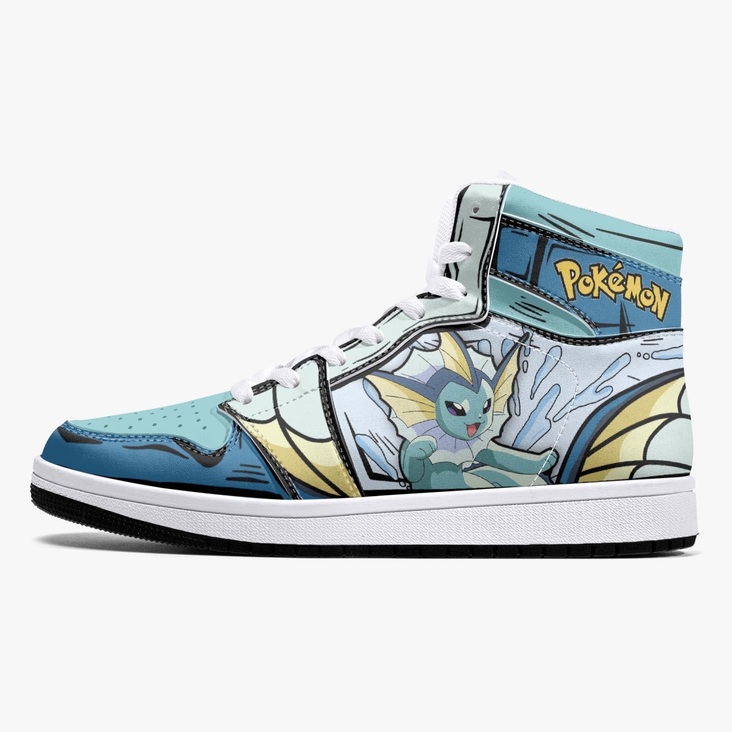 Vaporeon Pokemon Mid 1 Basketball Shoes