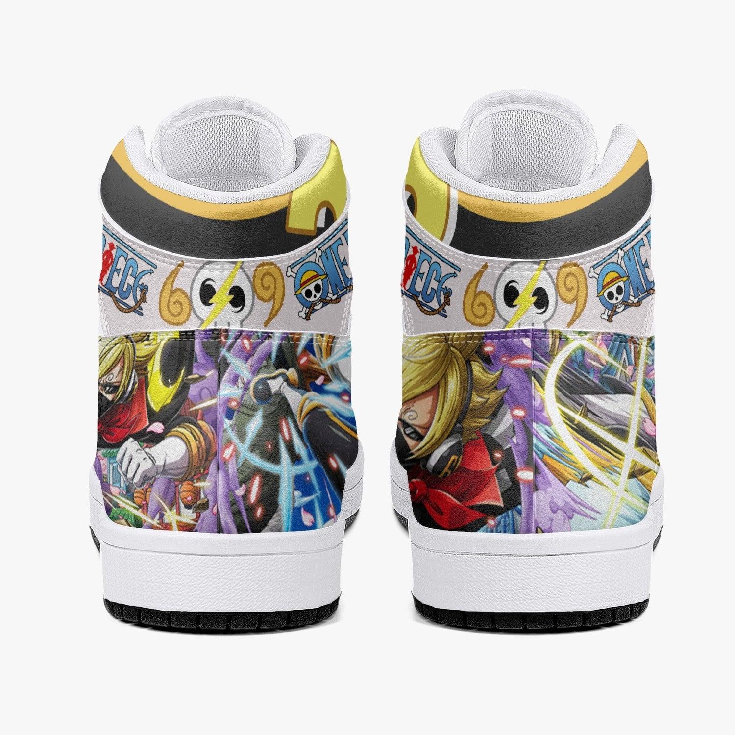 Vinsmoke Sanji Stealth Black One Piece Mid 1 Basketball Shoes