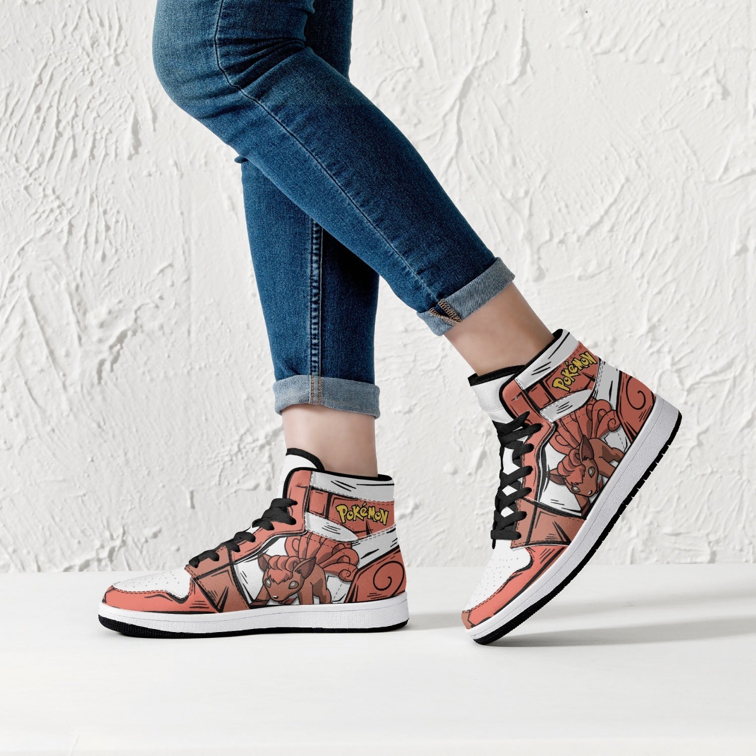 Vulpix Pokemon Mid 1 Basketball Shoes