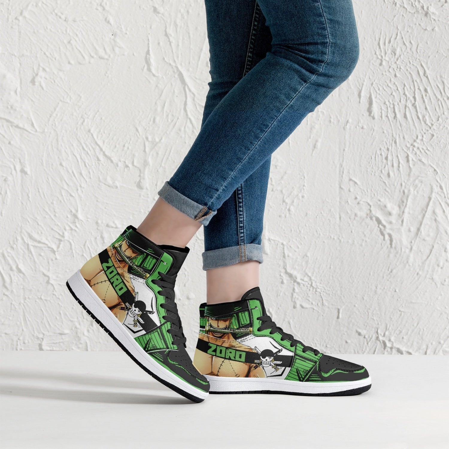 Zoro Roronoa One Piece Mid 1 Basketball Shoes