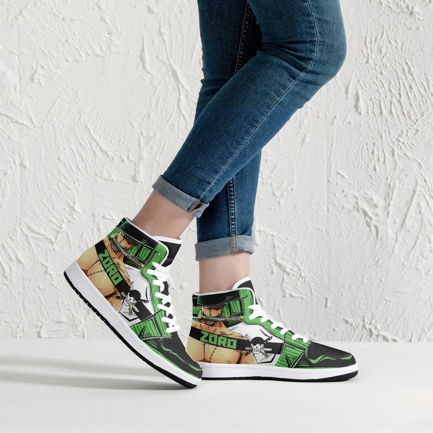Zoro Roronoa One Piece Mid 1 Basketball Shoes