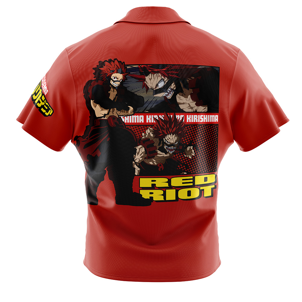 Eijiro Kirishima (Red Riot) My Hero Academia Button Up Hawaiian Shirt