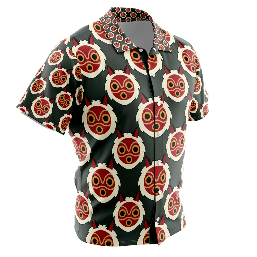 Hime’s Mask Princess Mononoke Button Up Hawaiian Shirt