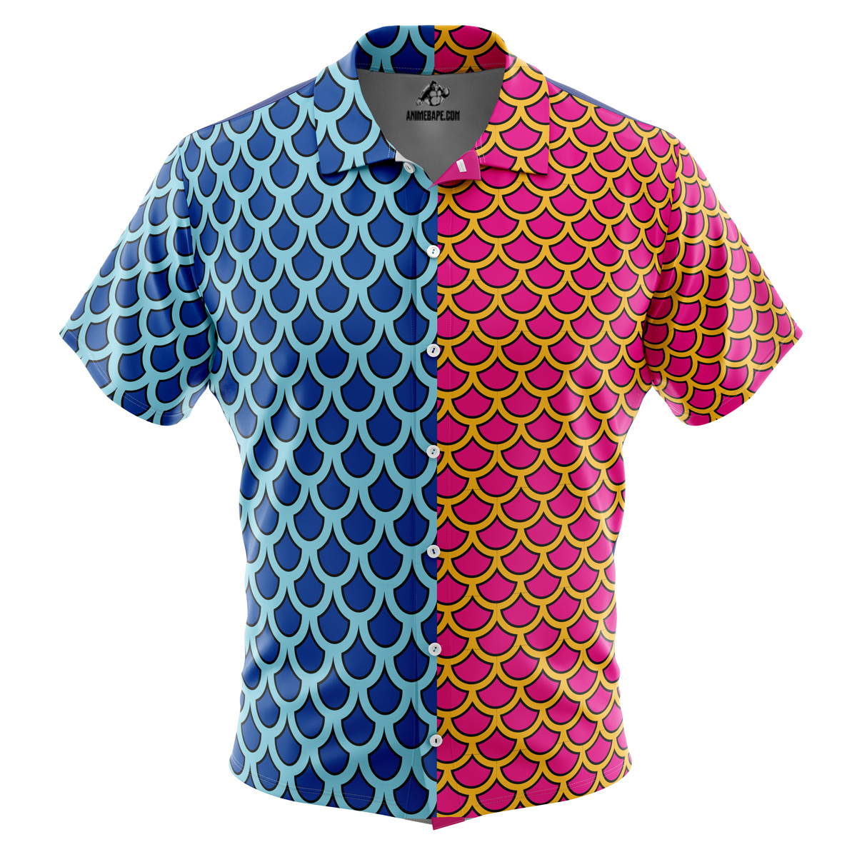 Kaido Pattern One Piece Pirates Button Up Hawaiian Shirt