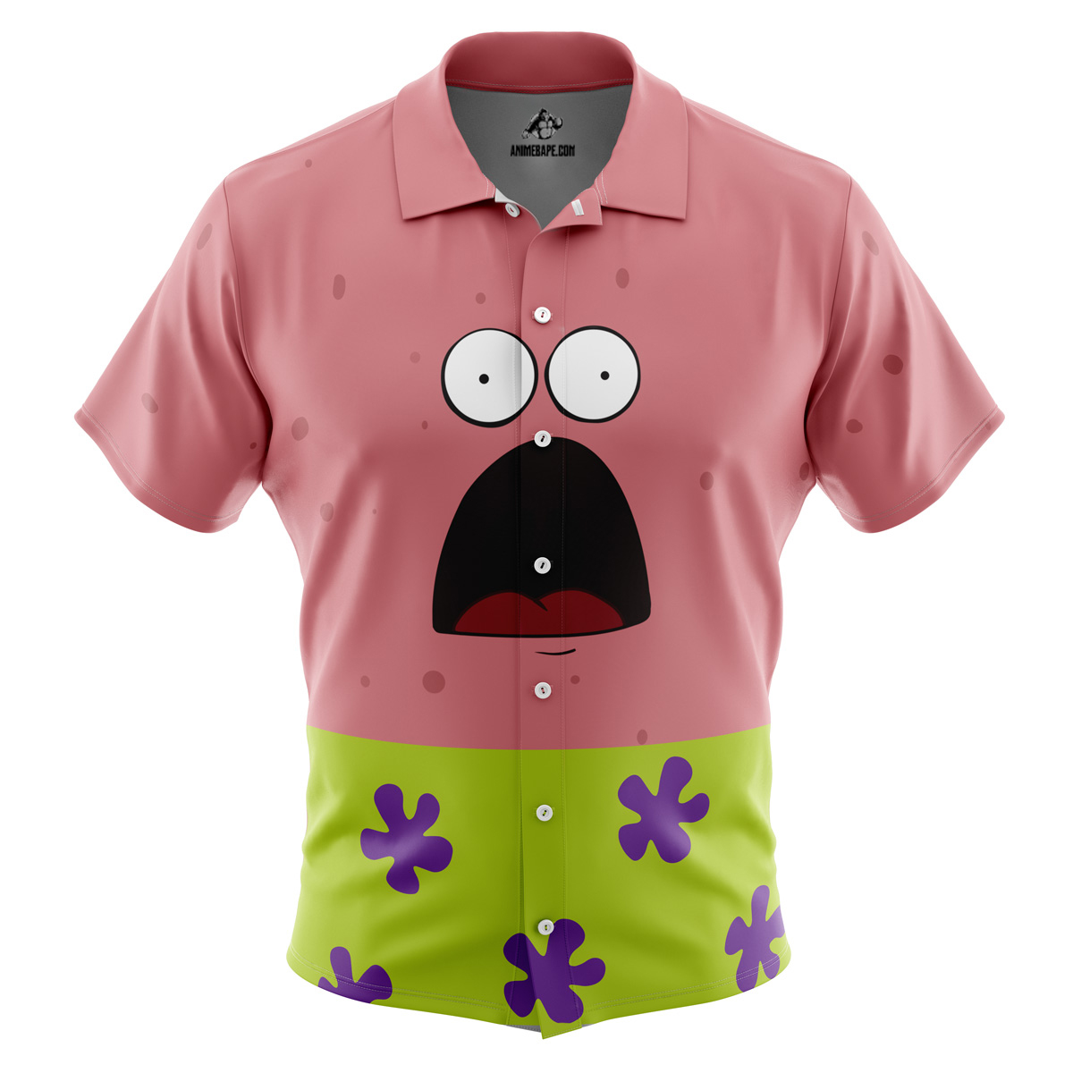 Patrick Star SpongeBob SquarePants Nickelodeon Button Up Hawaiian Shirt 2