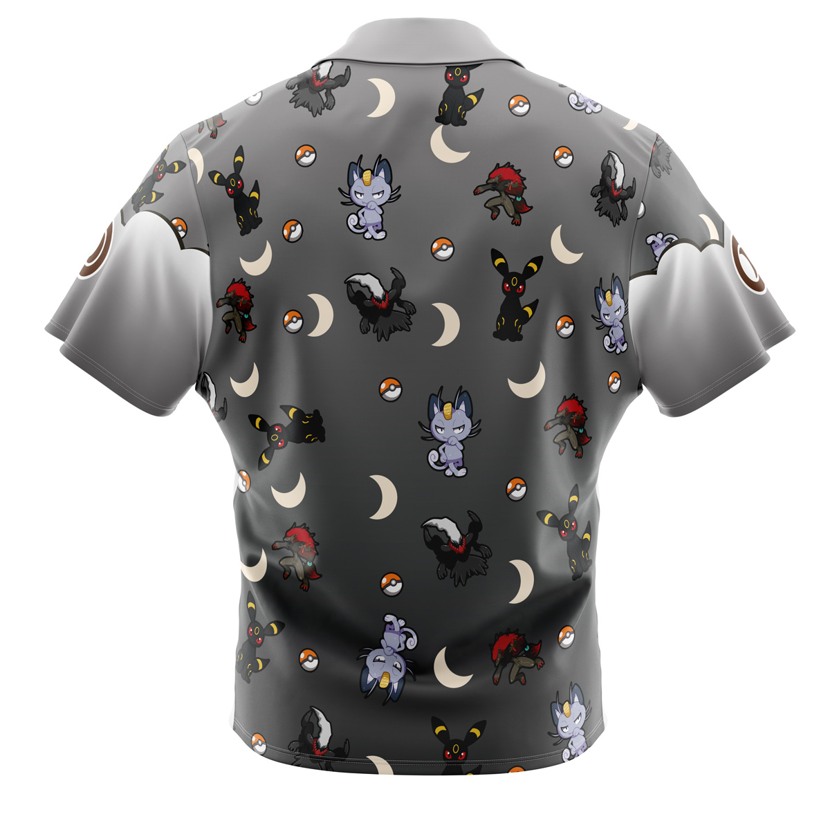 Pokemon Dark Type Pattern Button Up Hawaiian Shirt