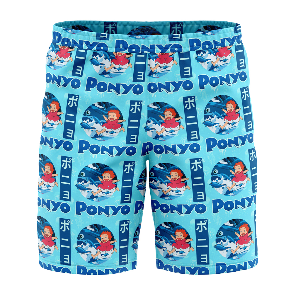 Sea Creatures Ponyo Studio Ghibli Board Shorts Swim Trunks