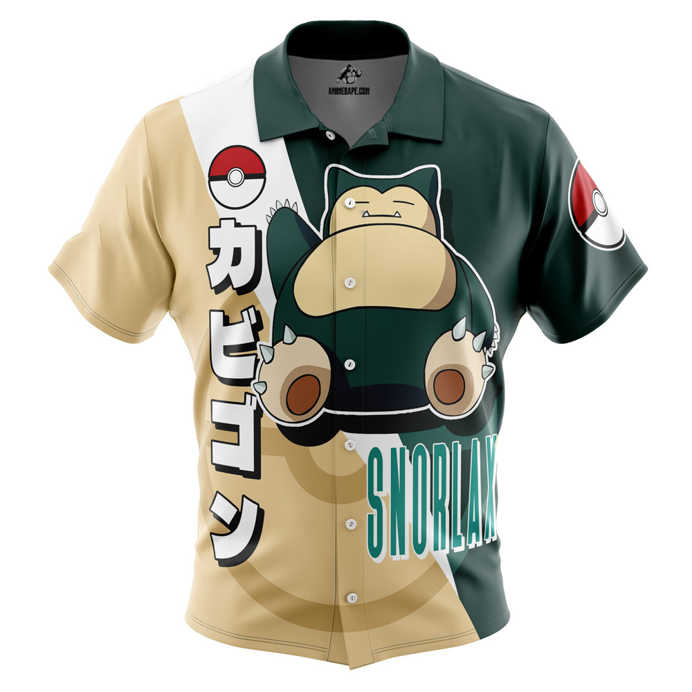 Snorlax Pokemon Button Up Hawaiian Shirt 312431