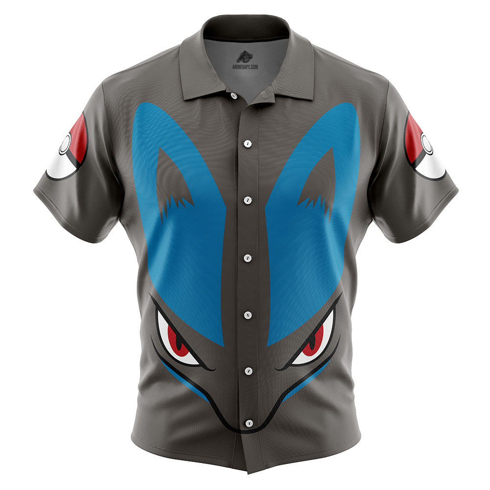 Zoroark Face Pokemon Button Up Hawaiian Shirt